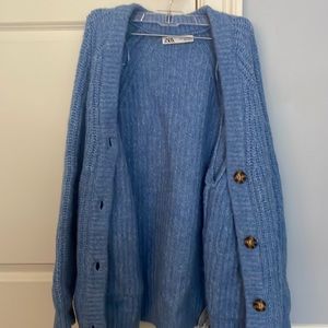 Zara, Blue cardigan, US Small
